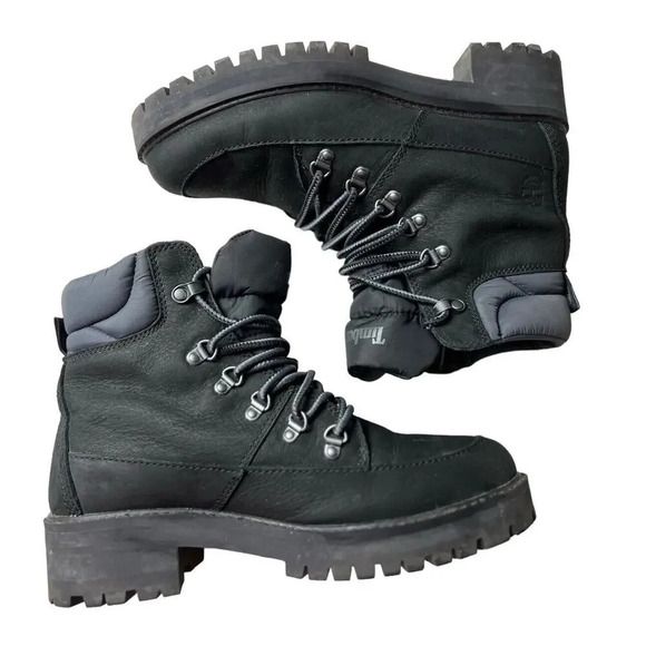 Timberland Courmayeur Valley Waterproof Leather Fabric Hiker Black Nubuck Sz 8.5 - Picture 2 of 11